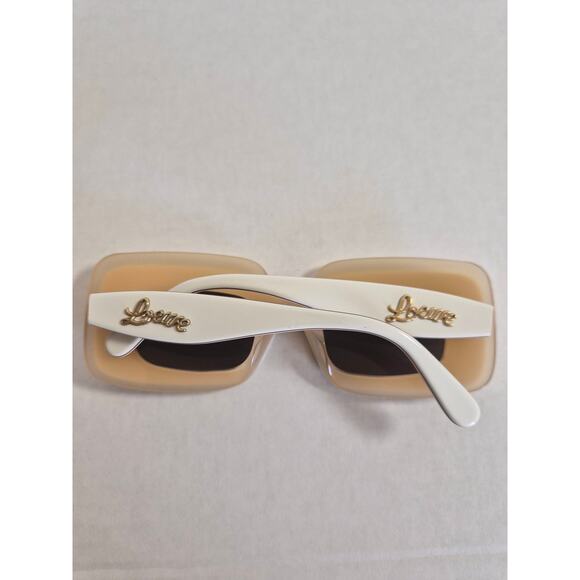 Loewe x Paula\'s Ibiza  Layered Rectangular Frame Sunglasses White and Beige main image 5